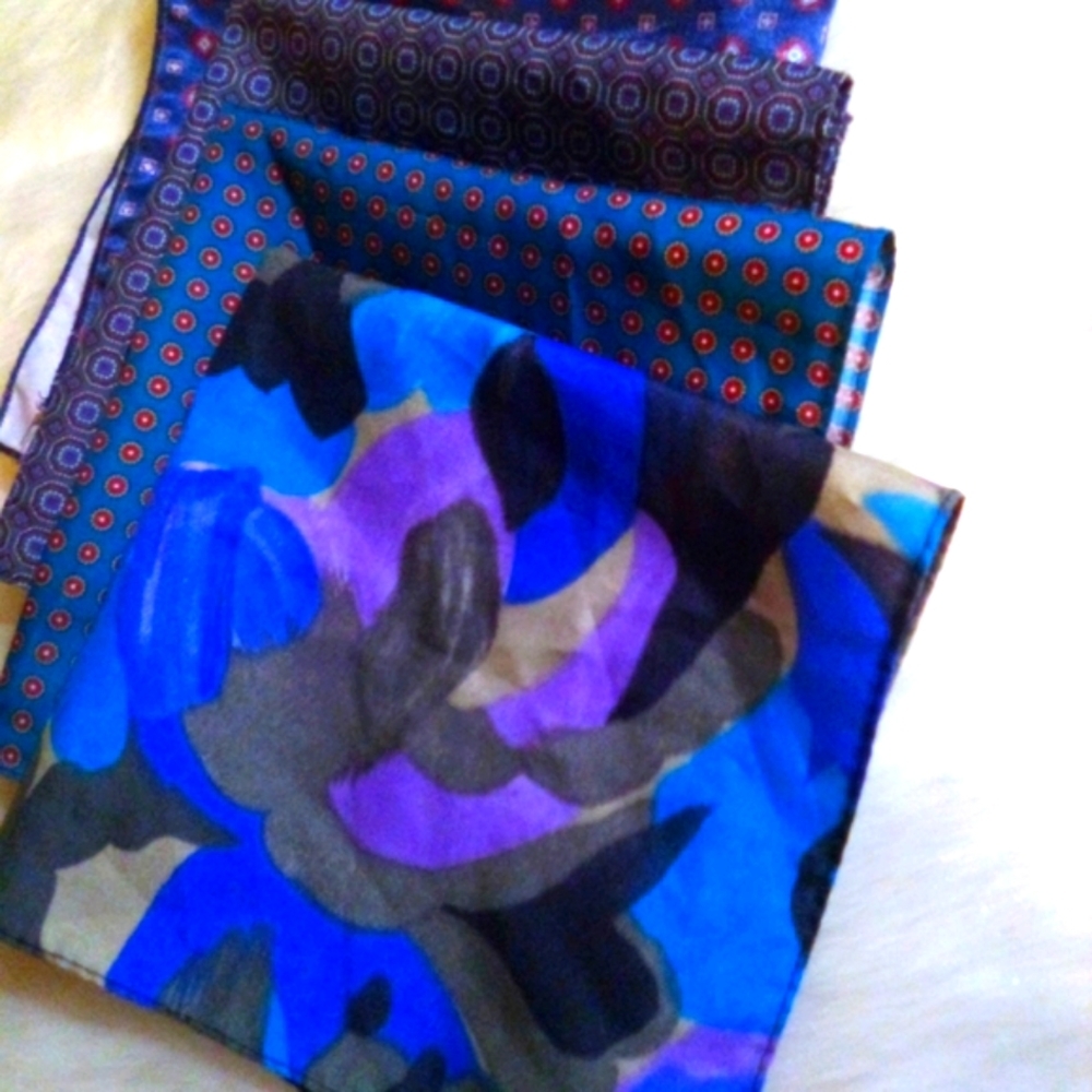 VINTAGEAssorted sizes & materials Purples Blues Greens Grey Four {4} Poc…